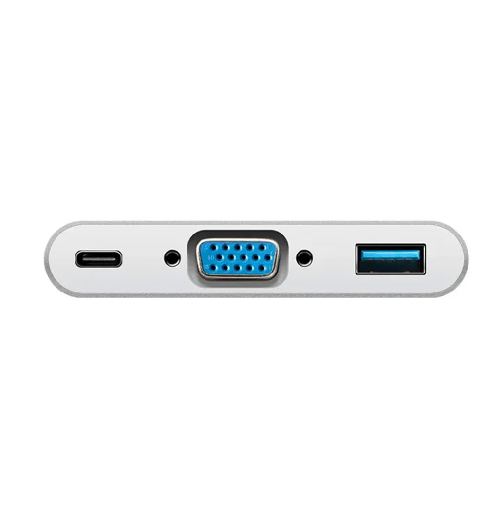 USB 3.1 Tipo-C a VGA USB 3.0 3.1 USB-C HD 3IN1 HUB Porta di Ricarica Cavo Adattatore adattatore