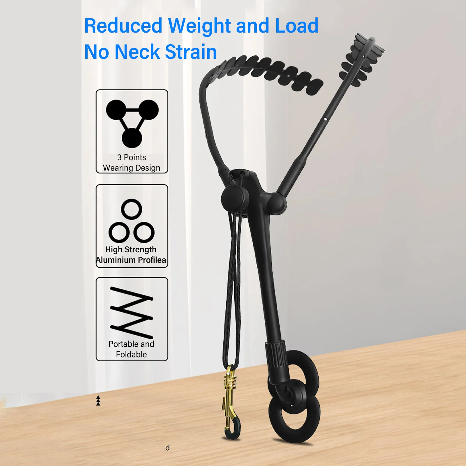 

Двойной плечевой ремень для саксофона, регулируемый плечевой ремень для альт-тенор-саксофона для детей, ремень для саксофона, шейный ремень для саксофона