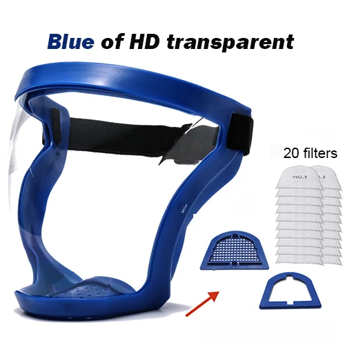 Careta de protección gafas máscara transparente Visor Anti-Fog Splash-Proof Protección Ocular protección facial completa con marcos de anteojos - China Protector facial, máscara facial