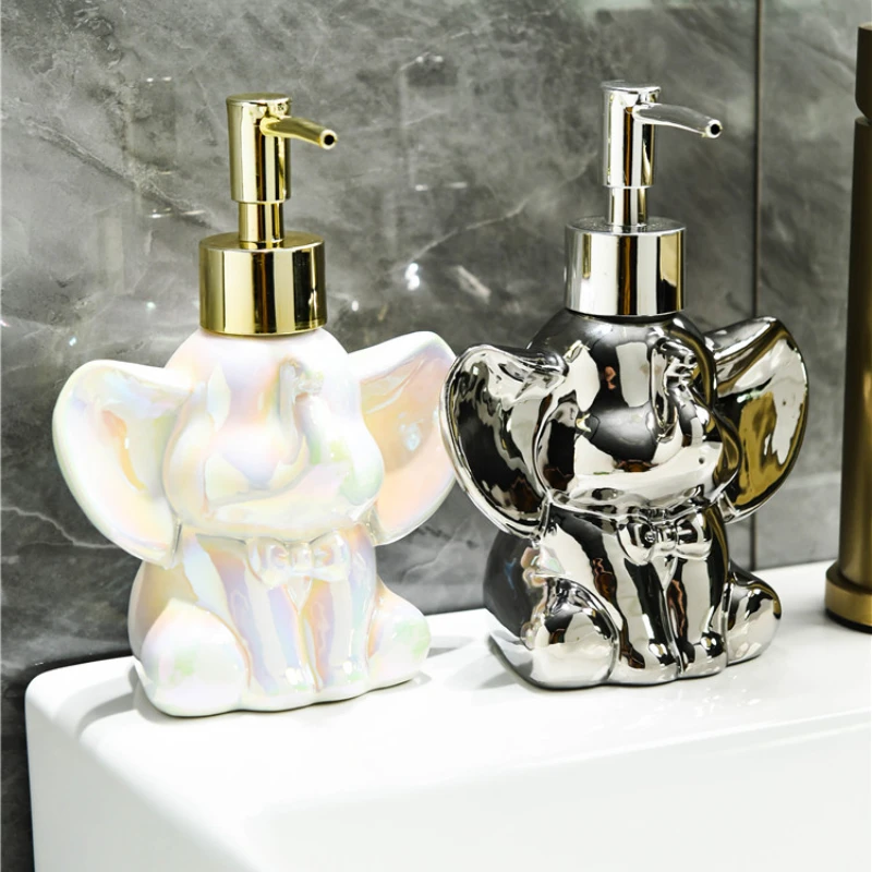 Ceramic Elephant Soap Dispenser for Luxury Hotels Sleek Emulsion Container Elegant Bathroom Accessory for Soap and Shampoo