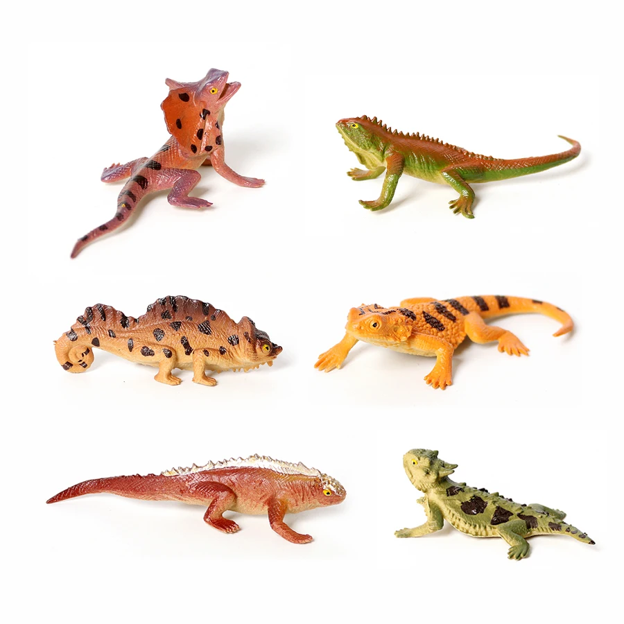 

6pcs Realistic Lizard Chameleon Toys Action Figures Reptile Lizards Animal Model Educational Toys for Kids Party Favors Gag Toy