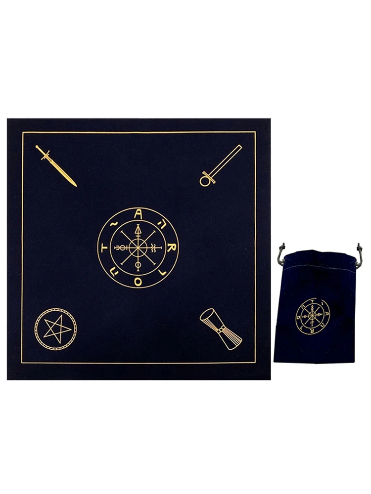 

Tarot Cloth | Velvet Altar Tablecloth | Square High-Grade Flocking Fabric Moon Phases Astrology Divi