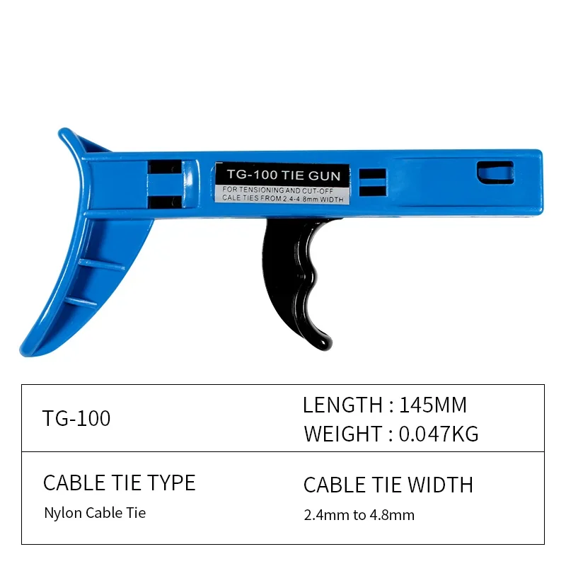 Cable Tie Gun Hand Tools Fastening Tool TG-100 Tensioning For Nylon Tightening The Clamp When Trimming