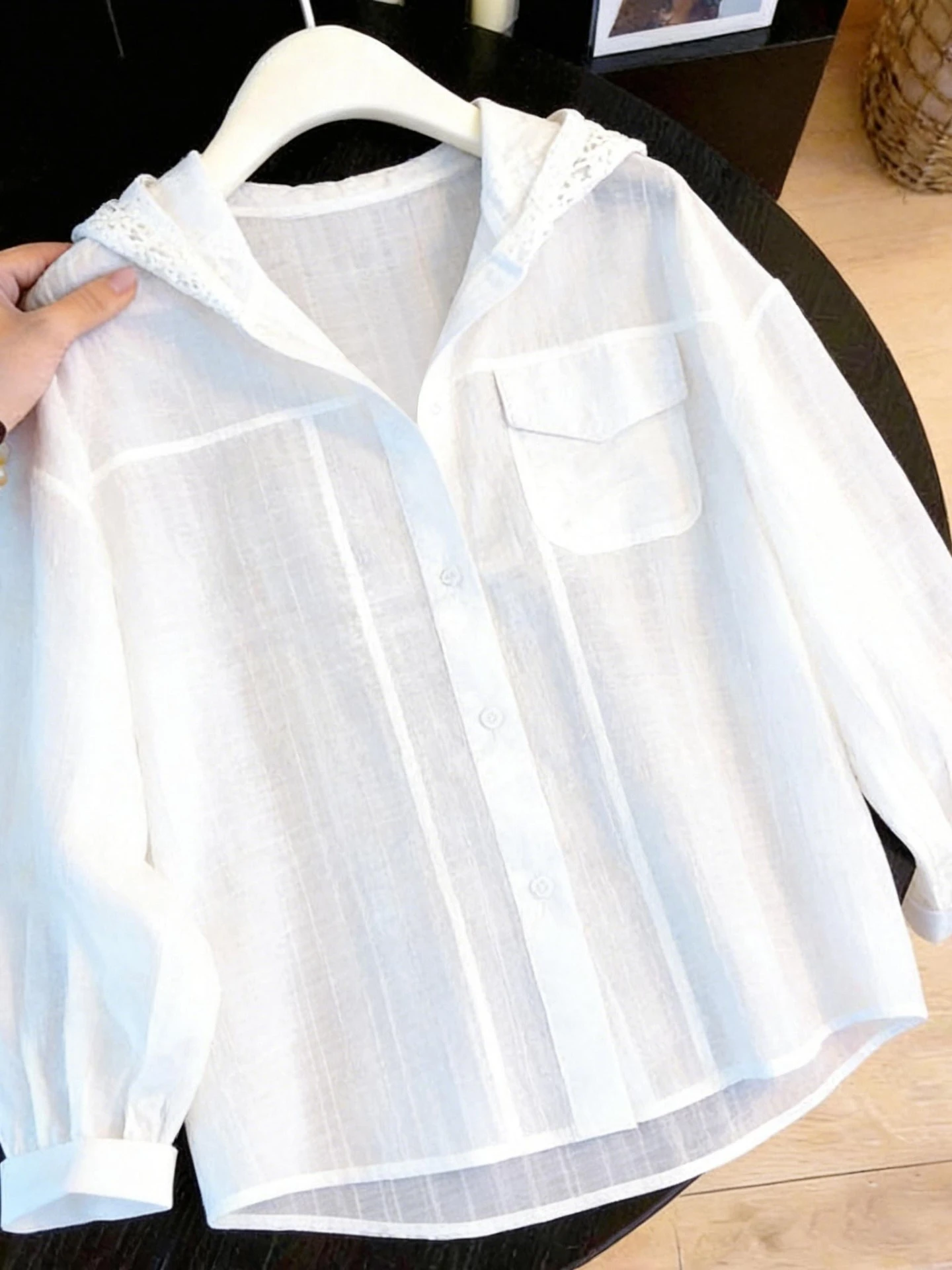 

Летняя белая удобная рубашка с длинными рукавами, женская элегантная верхняя одежда с защитой от солнца, свободный крой в корейском стиле, дышащая ткань