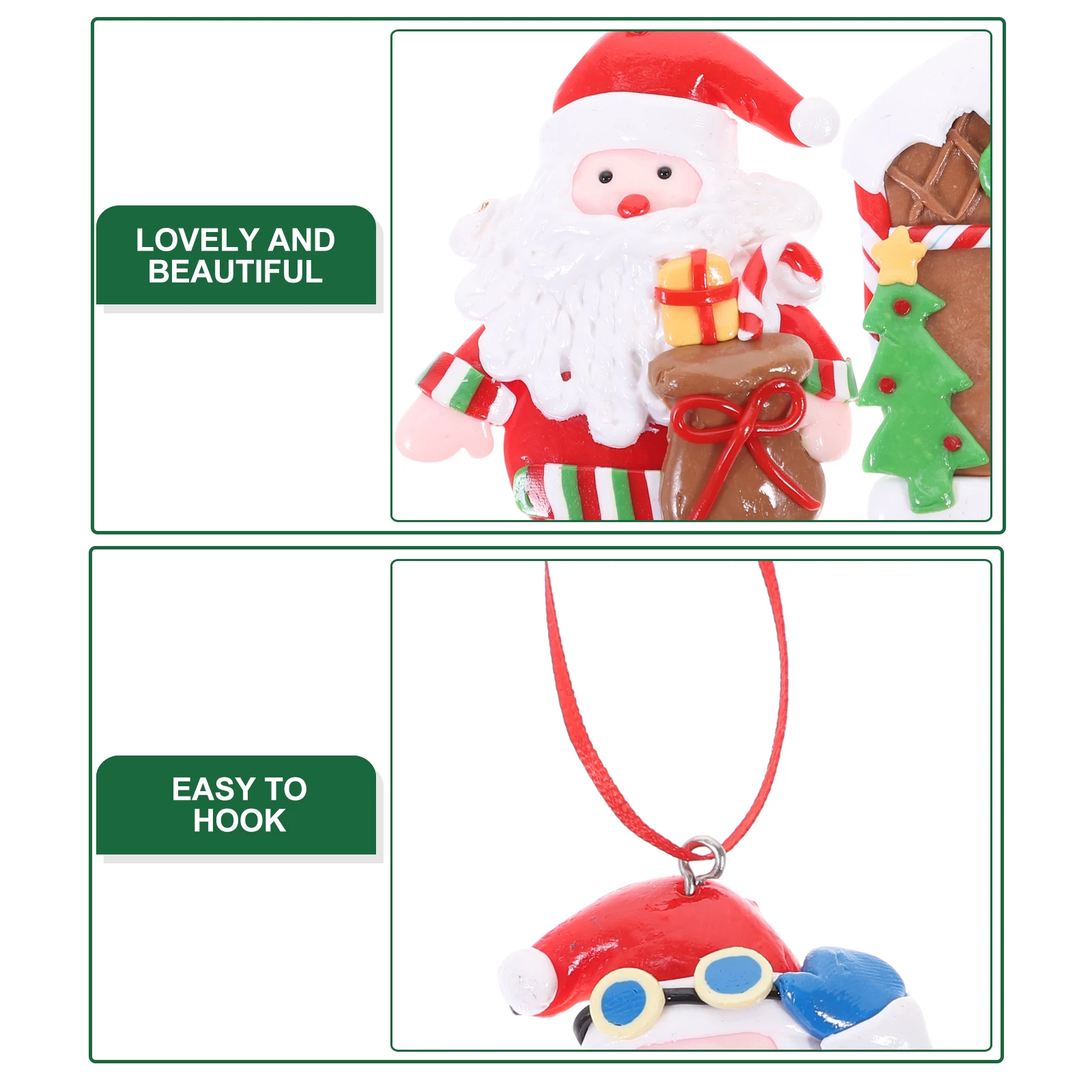 

4pcs Pendant Polymer Clay Decorations DIY Christmas Christmas Party Decoration nament Hanging naments Home Party