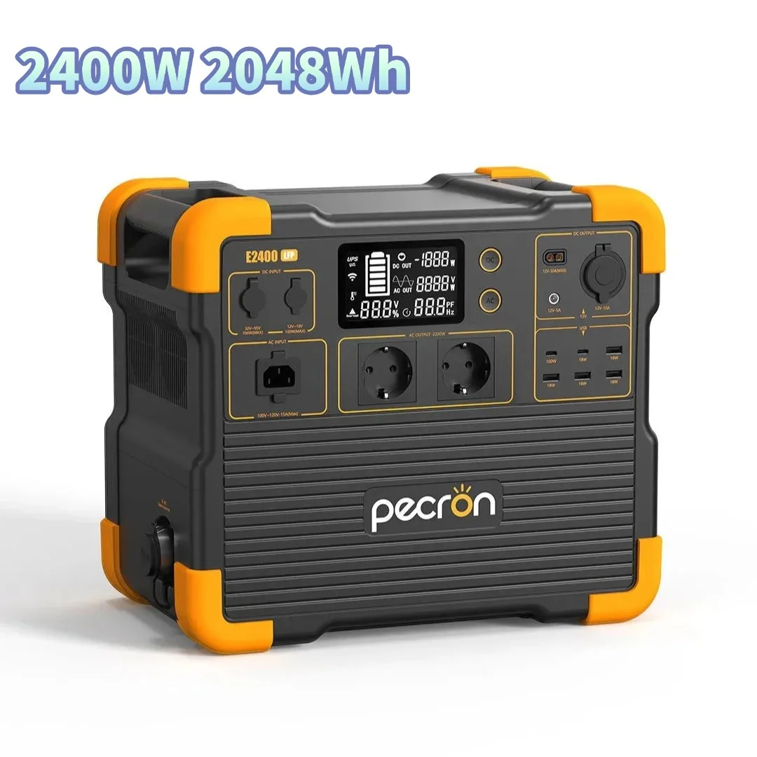 PECRON E2400LFP 2400W 2048Wh Tragbare Powerstation, Reiner Sinuswellen-Solargenerator, USV-Notstromversorgung für Camping, Wohnmobil, Zuhause und Outdoor-Nutzung