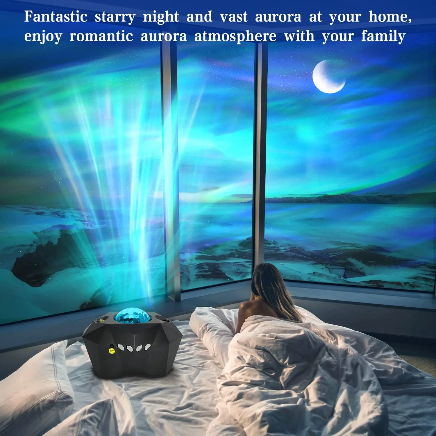 LED Aurora Galaxy Projector Night Light Bluetooth Music Speaker Star Projection Lamp for Kids Room Decor Home Ambiance Lights