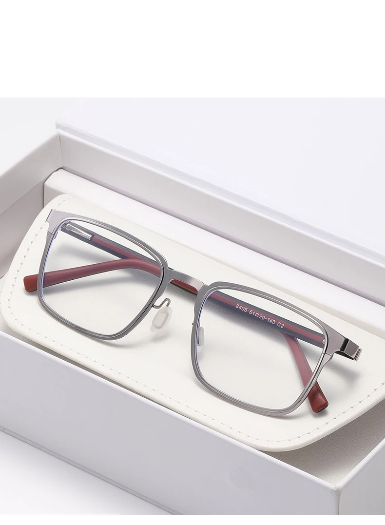 Photochrome Myopie-Brille, Business-Vollformat, modisch, ultraleicht, für Herren, quadratisch, Tr90-Tempel, Myopie-Brille 8405 – Detail 9