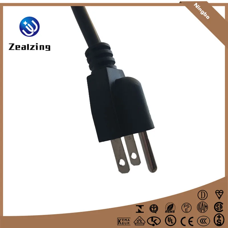 

NORTH AMERICA 3 prong grounded plug ETL approval Power Cord NEMA 5-15P C5 C13