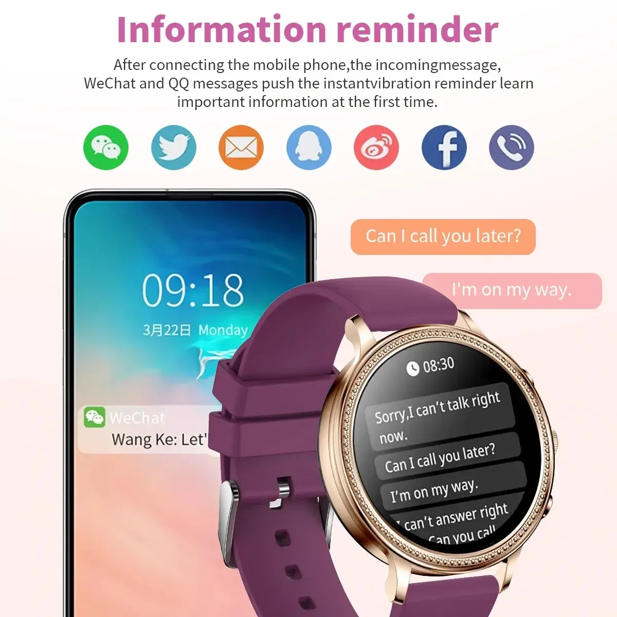 Reloj inteligente V69 para mujer: más de 100 modos deportivos para estilos de vida activos, llamadas Bluetooth, asistente de voz y monitoreo de frecuencia cardíaca