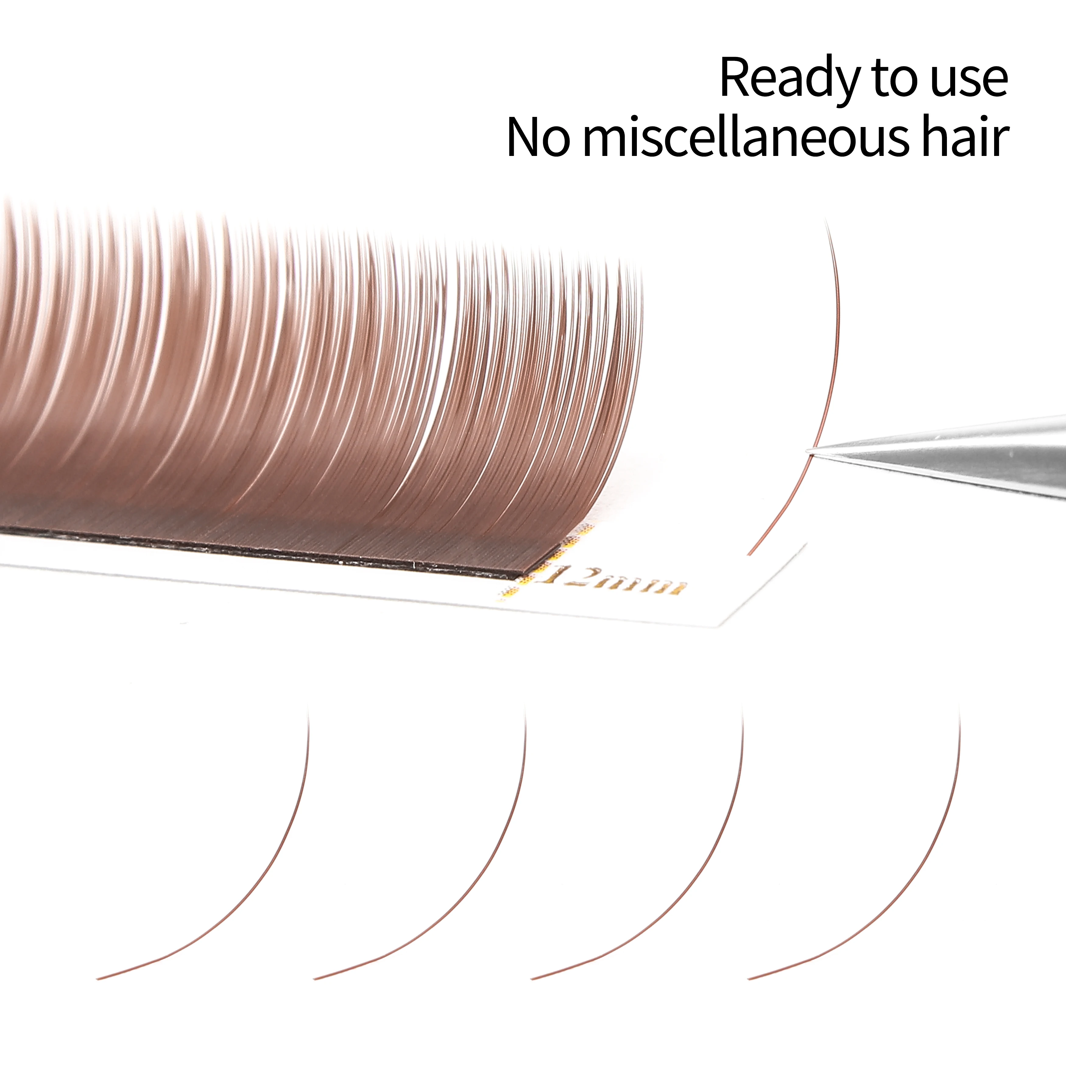 Mink Hair Flat Lash Extensions in Brown and Grey