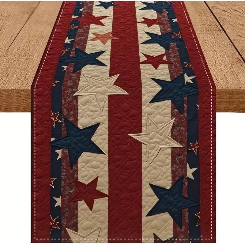 VIKAMA Independence Day Patriotic Theme Table Runner Party E