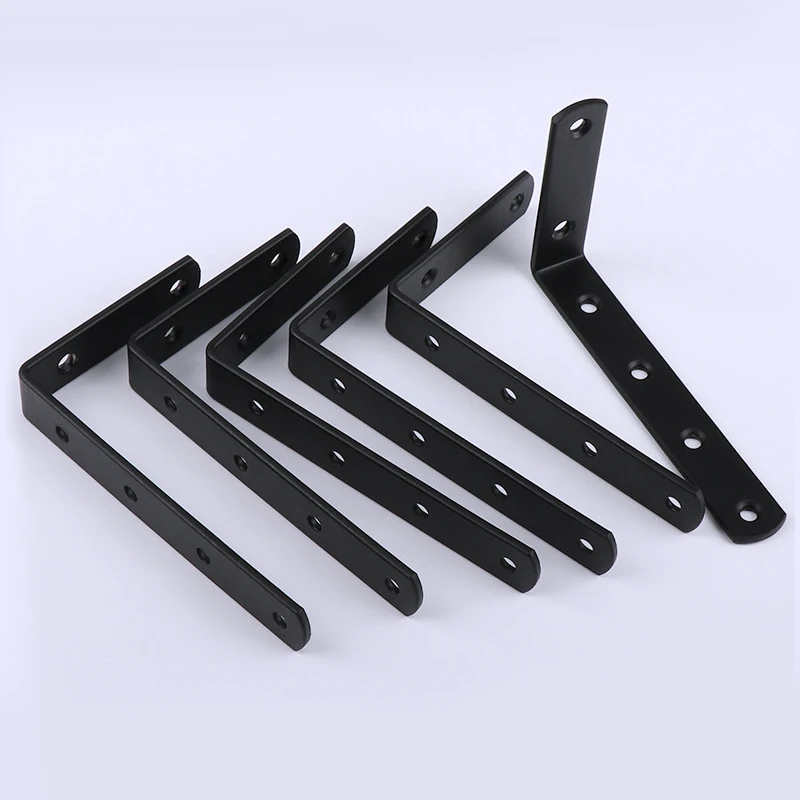 125/75 Iron Support Plate Connection Corner Code L shaped Bracket Fixation 90 Degree Furniture Hardware Support Plate Connection