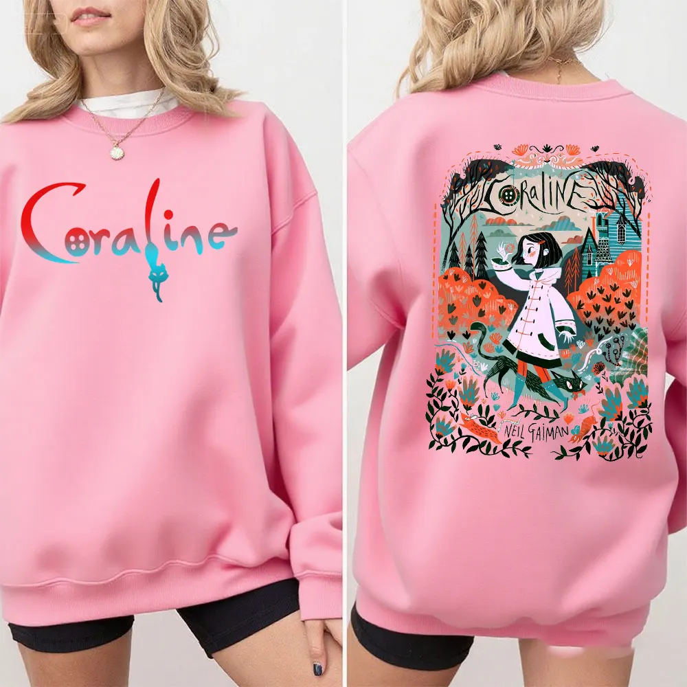 Coraline Products Halloween New Sweatshirts Coraline Sweatshirt Y2k Clothes Streetwear Clothes Women Long Sleeve Pullover Tops