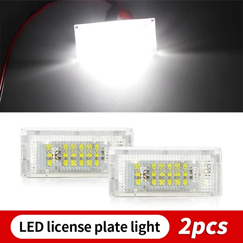 

2Pcs 6000K LED License Number Plate Light White Canbus Error Free for BMW 3-series E46 1998-2005 3 4 5 Doors 12V Car Accessories