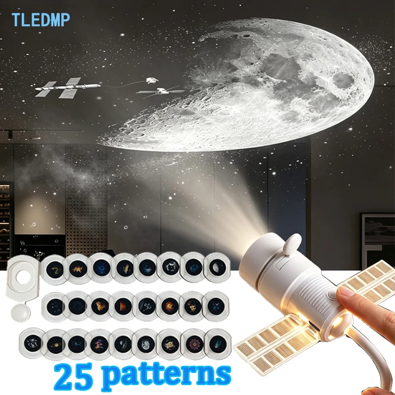 25 Patterns USB Projection Night  Lamp 360° Rotation Adjustable Focus star projector Light for Romantic Nightlight Kid Gift