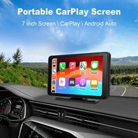 Pantalla Táctil IPS de 7 Pulgadas para Automóvil, Reproductor Multimedia Inalámbrico Portátil con Apple CarPlay y Android Auto, Compatible con Tarjeta SD, Mirror Link, Google Maps, FM, Bluetooth