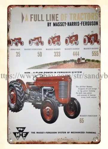 1958 MASSEY HARRIS FERGUSON TRACTOR Farm House agricultural tin sign  wall art