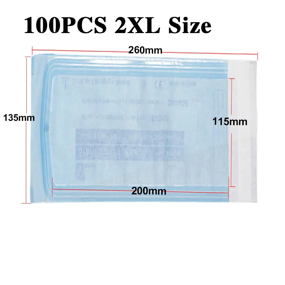 100PCS Selbstdichtende Sterilisation Beutel Taschen 7 Größe Einweg Nail art Desinfektion Tasche Tattoo Nagel Dental Werkzeug Lagerung Tasche