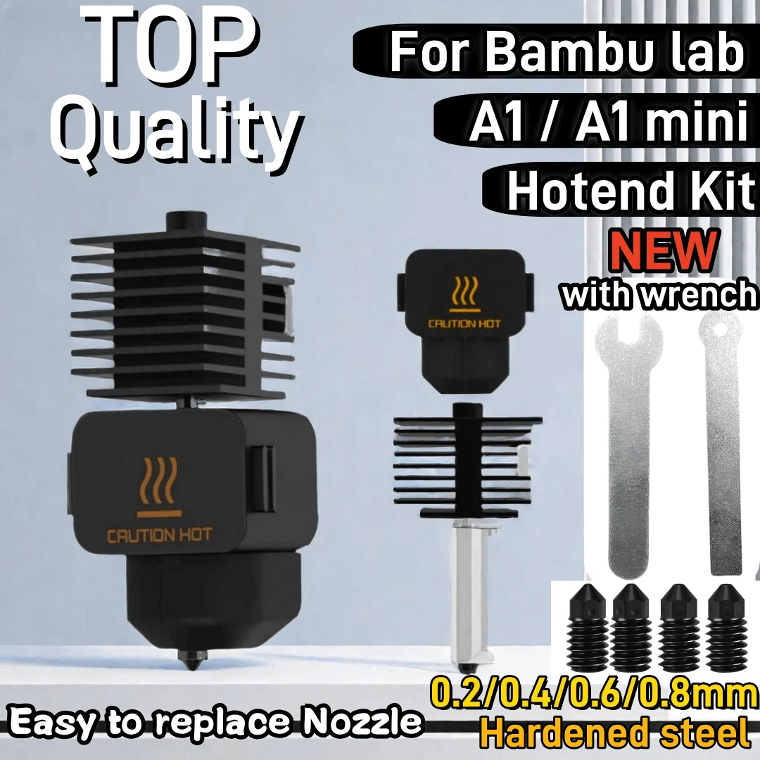 

Для Bambu Lab A1 mini Hotend Kit 0,2/0,4/0,6/0,8 мм сопло из закаленной стали для Bambu Lab A1 сопла в сборе 3D-принтер Hot End