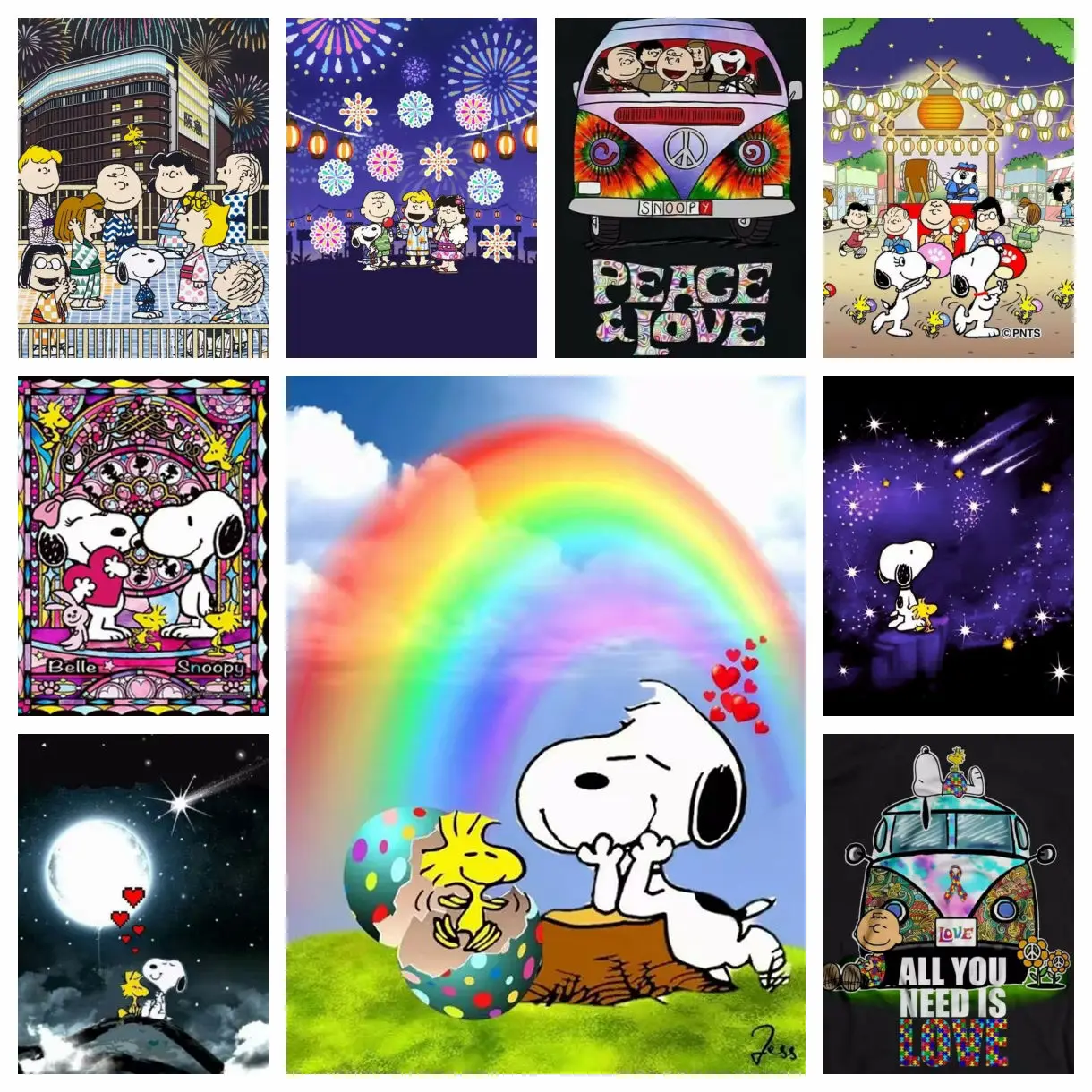 2024 New Cute Snoopy Diamond Painting Mosaic Cartoon Art Cross Stitch Kits Embroidery Rhinestones Home Decor Children\'s Gift