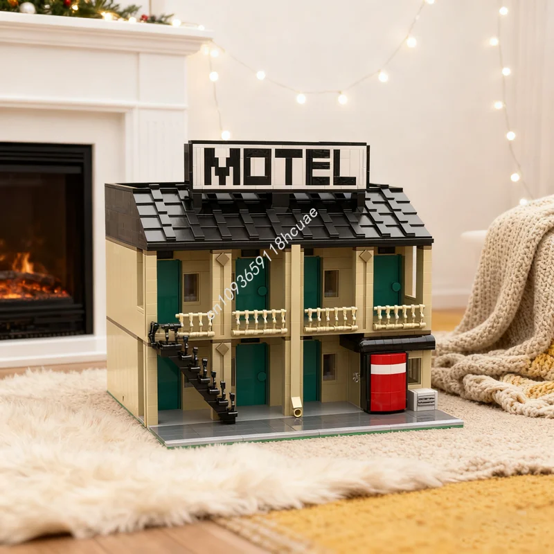 

2258 шт. MOC модульная модель мотеля, строительные блоки, строительная сборка, сделай сам, креативные рождественские подарки, идея, игрушки для детей