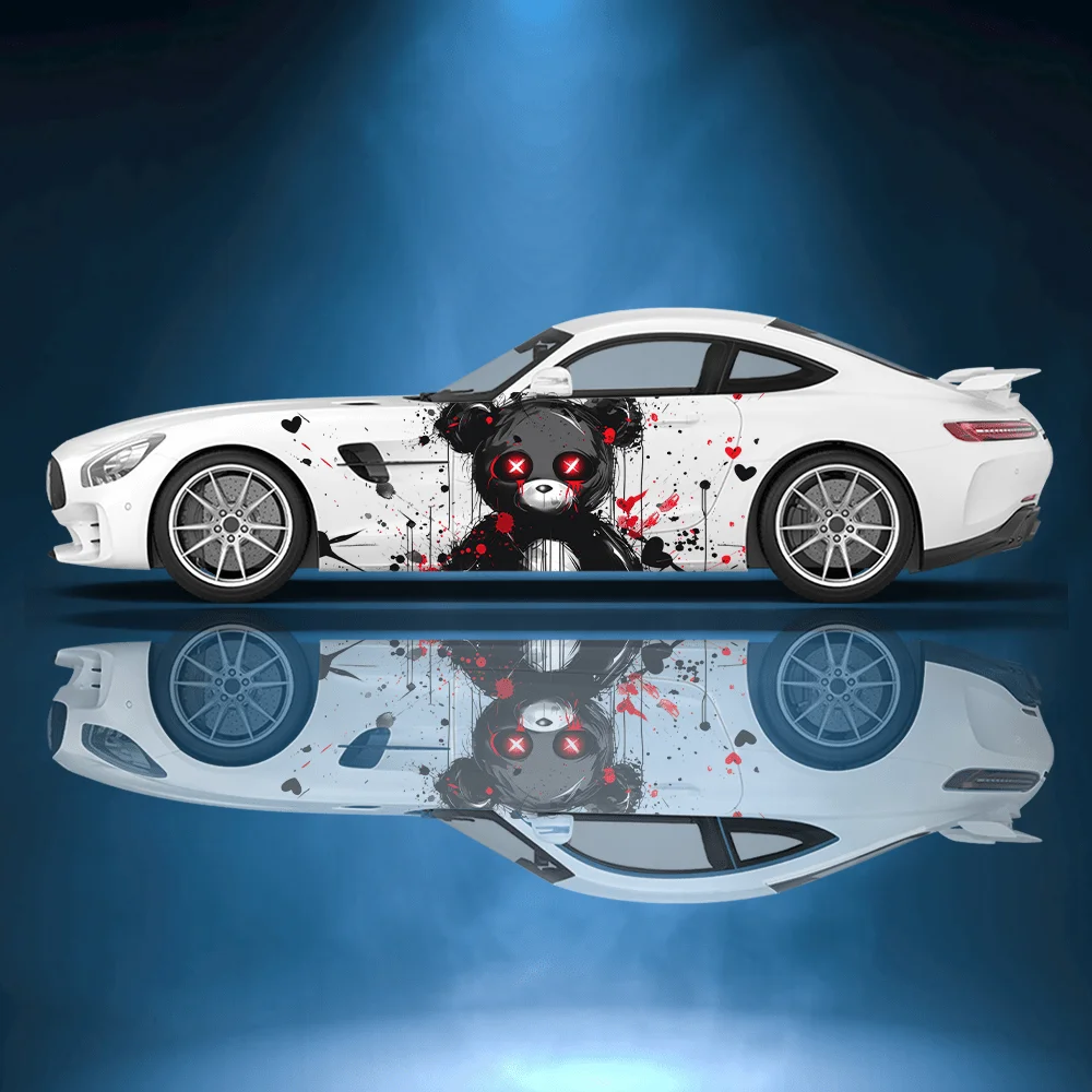 

Кукла Blood Bear, виниловая наклейка для автомобиля, самоклеящаяся наклейка из ПВХ, подходит для грузовиков, внедорожников, украшения, автоаксессуары, подарок