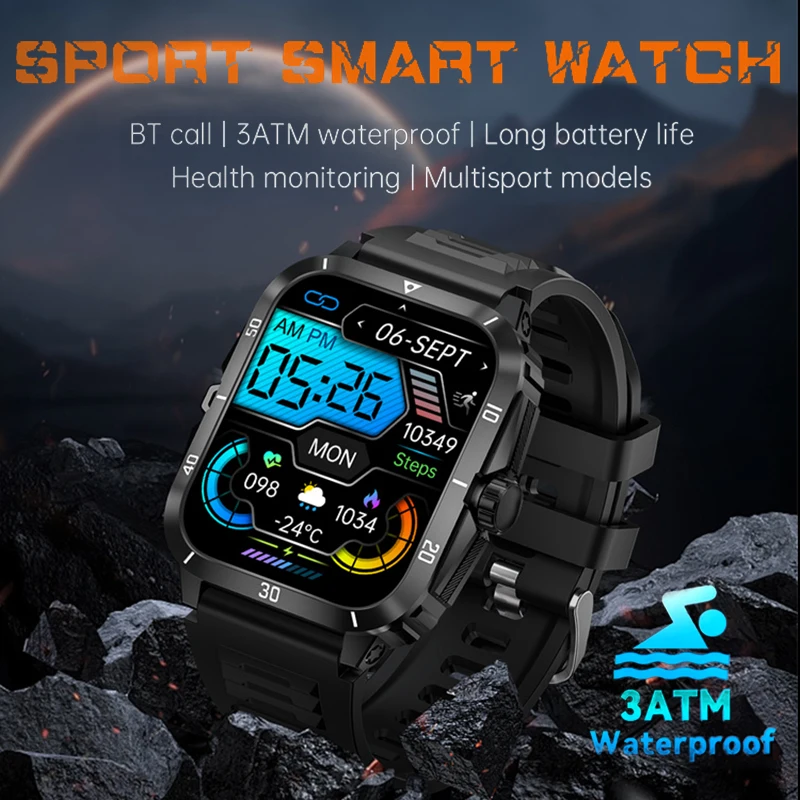 Hot Selling 2025 Smart Watch 3ATM Waterproof Sport Smartwatch Uomo Montre Intelligente Homme Wearable Devices KT71