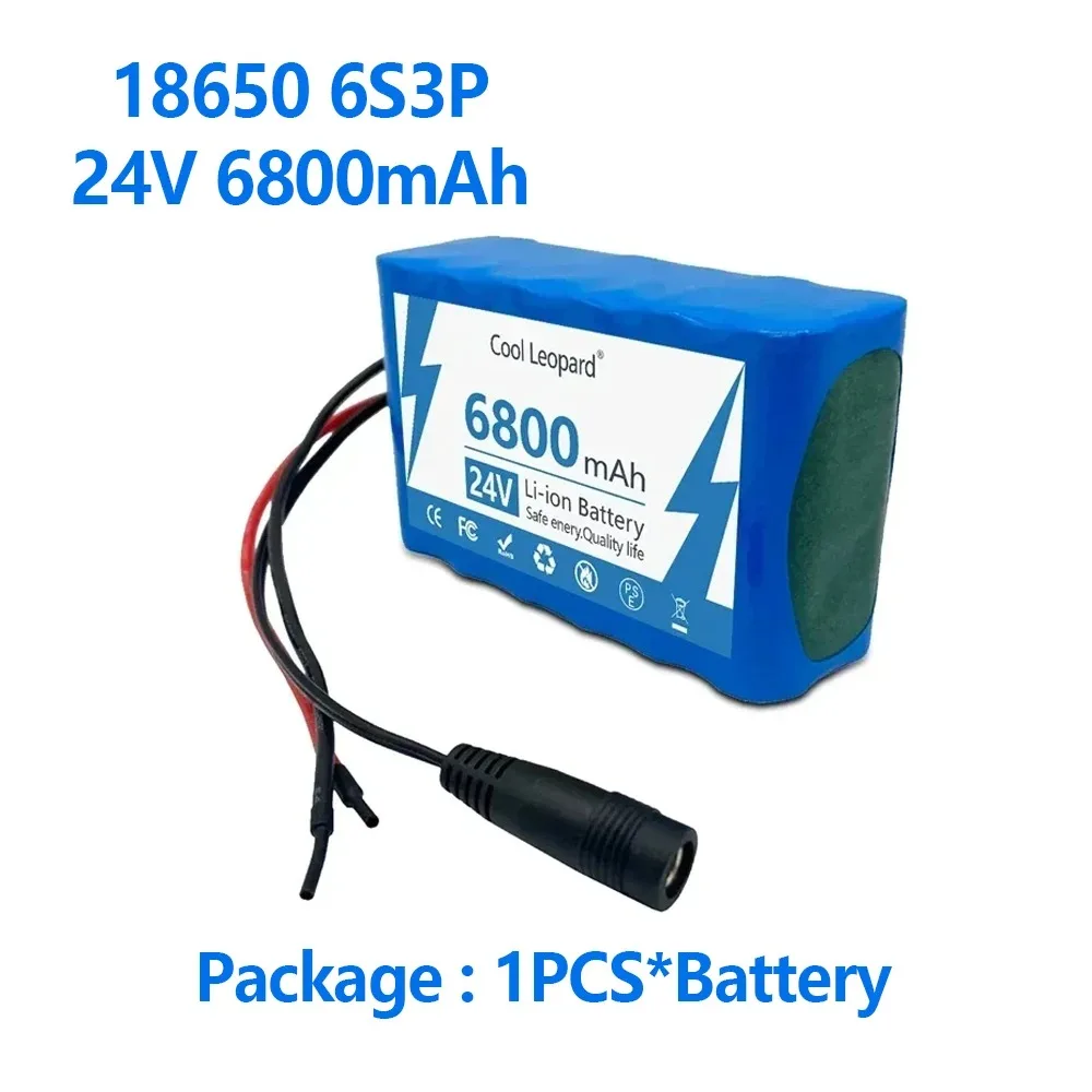 

2024 new CoolLeopard 24V 10000mAh Rechargeable Battery 18650 6S3P Battery Packs Electric Bicycle Toys Lithium Battery+Charger