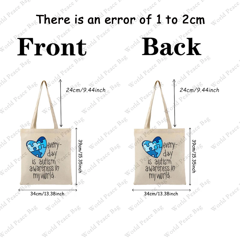1 pc Color outside the lines Autism pattern Trendy Folding Shoulder BagSummer Beach holiday Bag Autism Equality gift