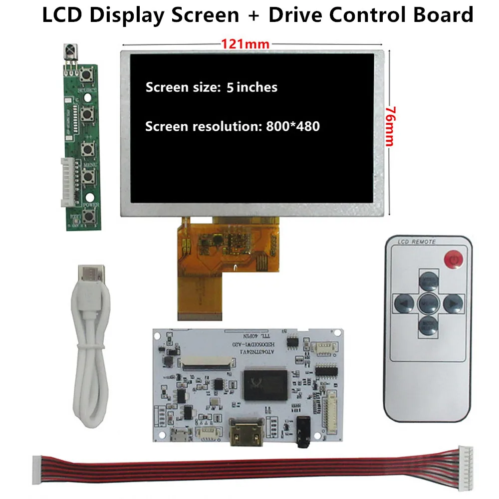 5 Cal 800*480 Digitizer zestaw Monitor ekran wyświetlacza LCD Panel dotykowy sterownik płyta sterowania Audio kompatybilny z HDMI