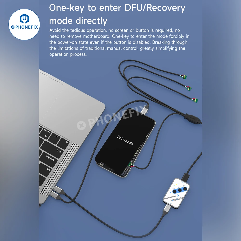 AWESHINE ST01 One - صندوق DFU المفتاح يدخل بسرعة وضع استرداد مصطور DFU توافق عالي لإصلاح iPhone X-15 PRO MAX