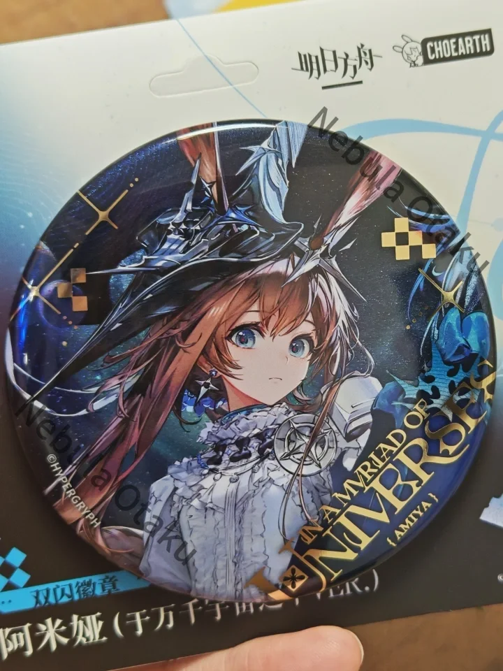 Arknights Amiya Rosmontis Zuo Le Double Flash Badge Tinplate Badges Brooch Cosplay Official Legal Copy Exquisite Gifts Anime