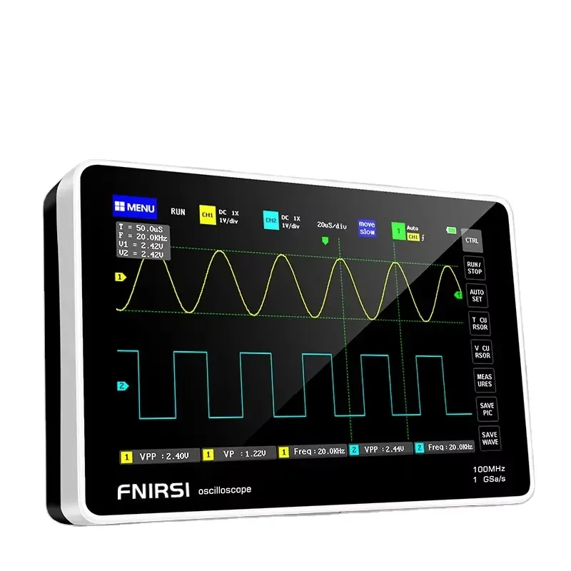 FNIRSI-1013D Digital Tablet Oscilloscope Dual Channel 100M Bandwidth 1GS Sampling Rate 7 Inches Mini Tablet Digital Oscilloscope