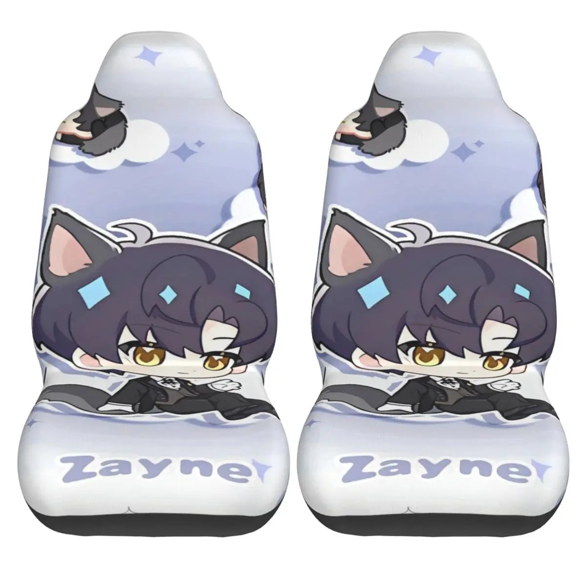 

Anime Love And Deepspace Car Seat Covers Zayne Taxi Polyester Auto Seat Covers Washable 2 Pcs Pretty Cover
