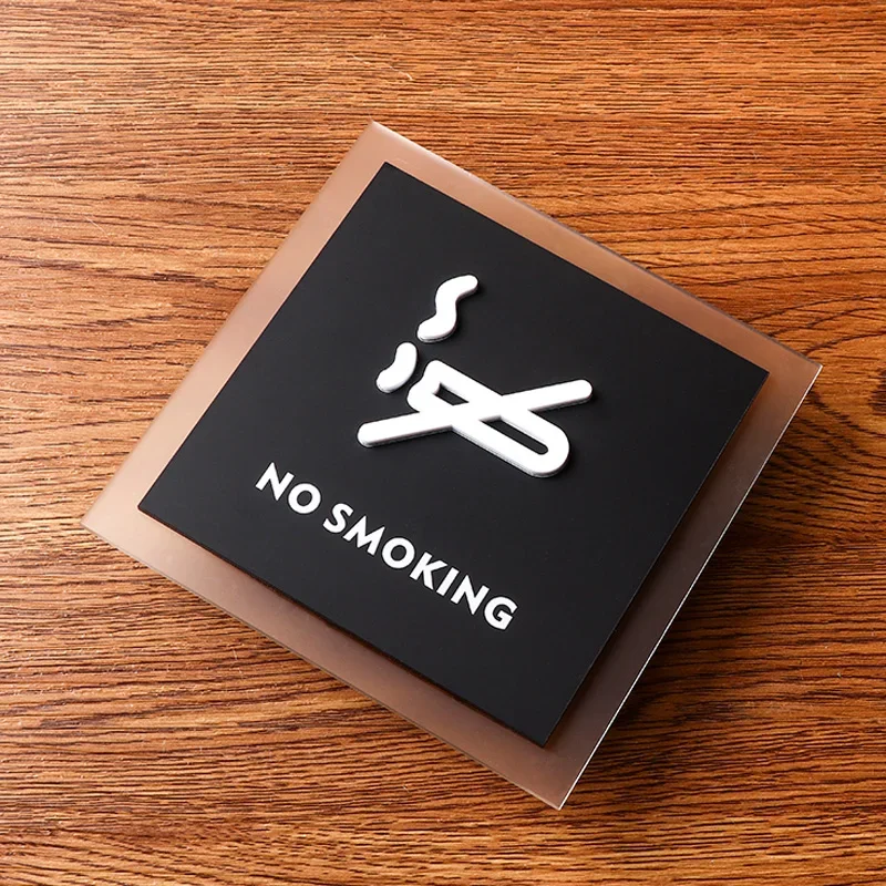 

No-smoking Signage Acrylic Warm Reminder Sign Indoor Elevator Public Places Restaurant Anti-smoking Warning Sign Stickers