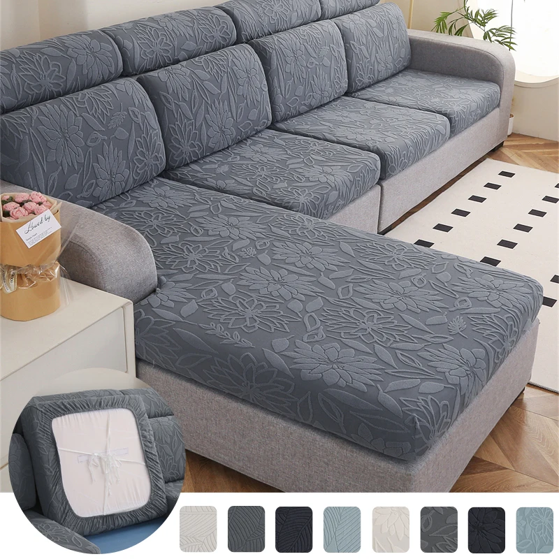 jacquard plush Sofa Cushion Cover for Living Room Elastic Soft Solid Color Sofa Furniture Protector Stretch Decor Couch Covers