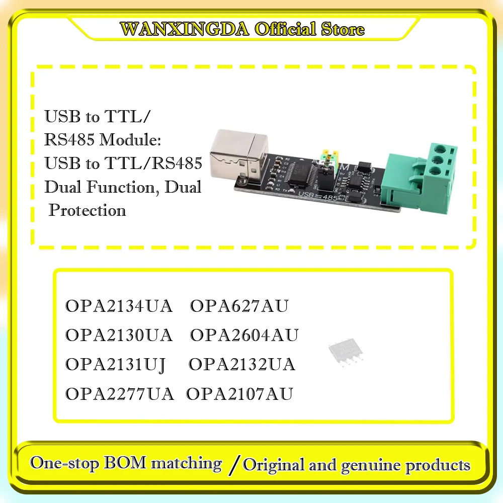 

OPA627AU OPA2131UJ OPA2604AU OPA2107AU OPA2130UA OPA2132UA 2134UA 2277UA 2277 2604 627 2130 2131 2132 UUSB to TTL/RS485 module