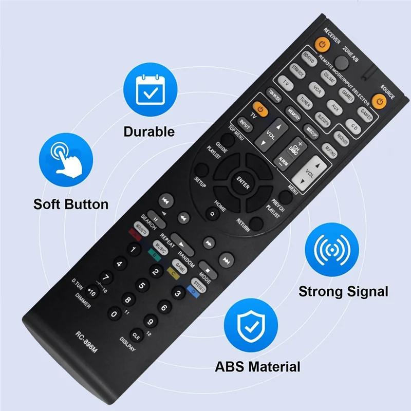 

SQPP-RC‑896M AV Receiver Remote Control Replace For Onkyo RC-737M RC-801M RC-836M RC-865M RC-896M RC-762M RC-764M RC-810M Durabl