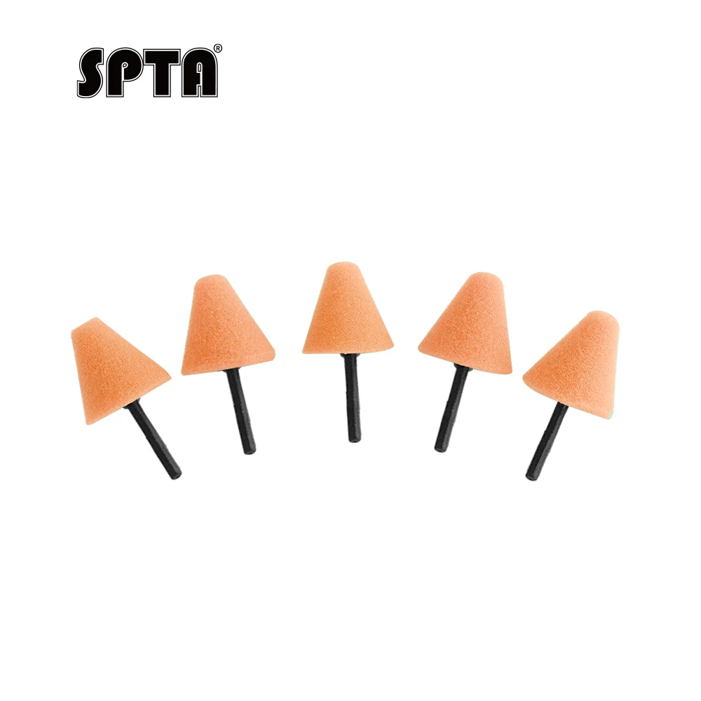 

Мини-полировальные круги SPTA, 5 шт., оранжевые, с хвостовиком 5 мм, гибкие конические насадки, для детейлинга автомобилей, для небольших участков, для гибкого вала.