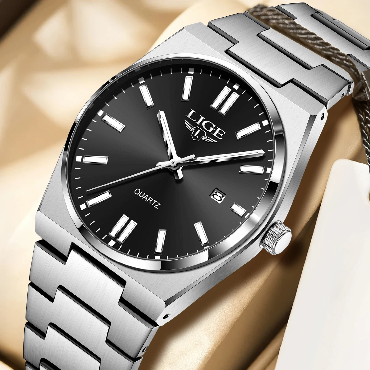 

LIGE Fashion Classic Man Watch Waterproof Luminous Date Week Luxury Watch For Men Stainless Steel Quartz Business Men's Watches