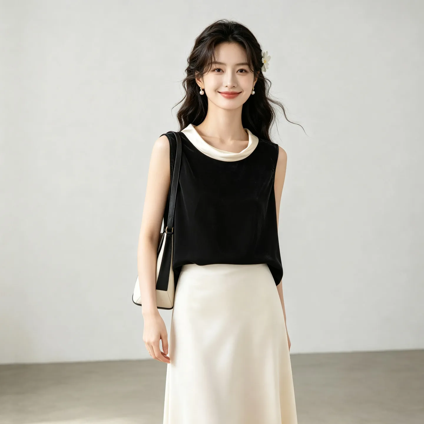 Winsleter-Silk Velvet Elegant Vest, O Neck Sleeveless, Women Hepburn Style Retro Commute Loose Vest, 2026 Autumn New T68501CC
