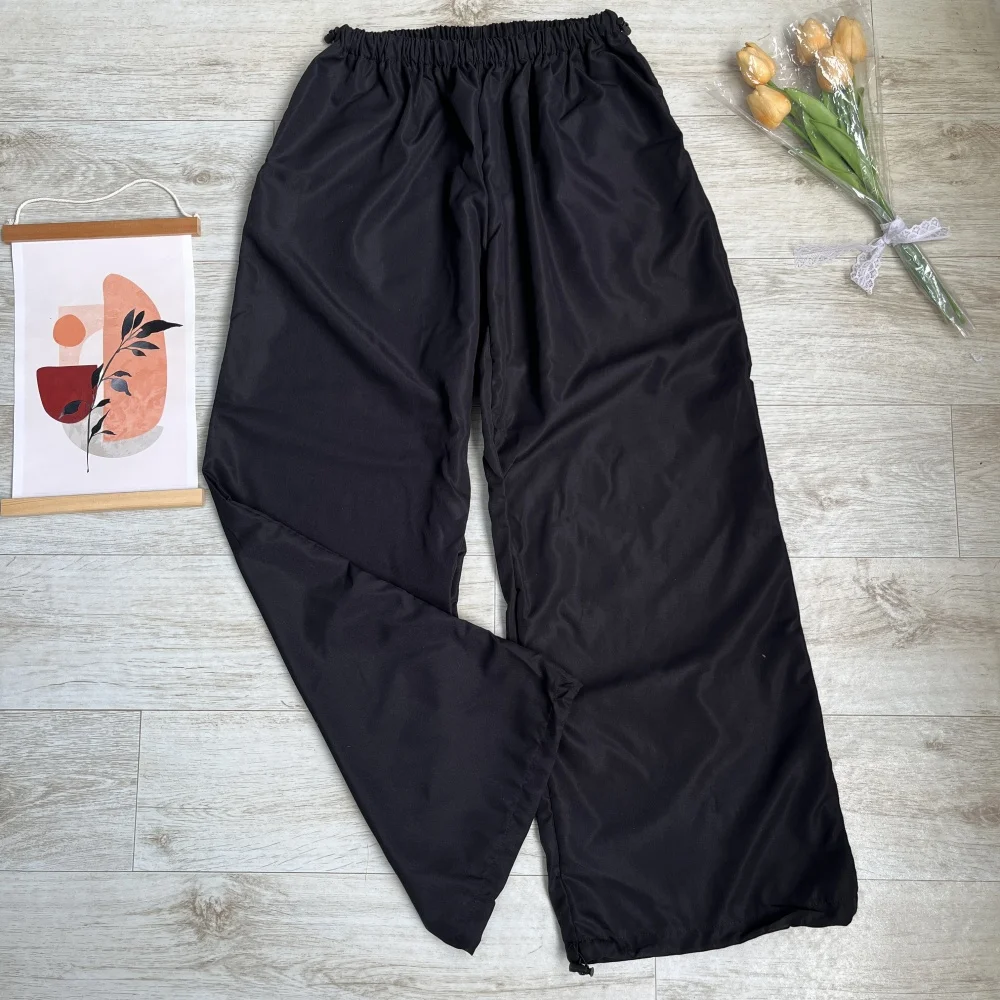 Damskie spodnie dresowe Harajuku z szerokimi nogawkami, oddychające spodnie sportowe na wiosnę i jesień 2025, luźne ubrania damskie w stylu streetwear, spodnie baggy.