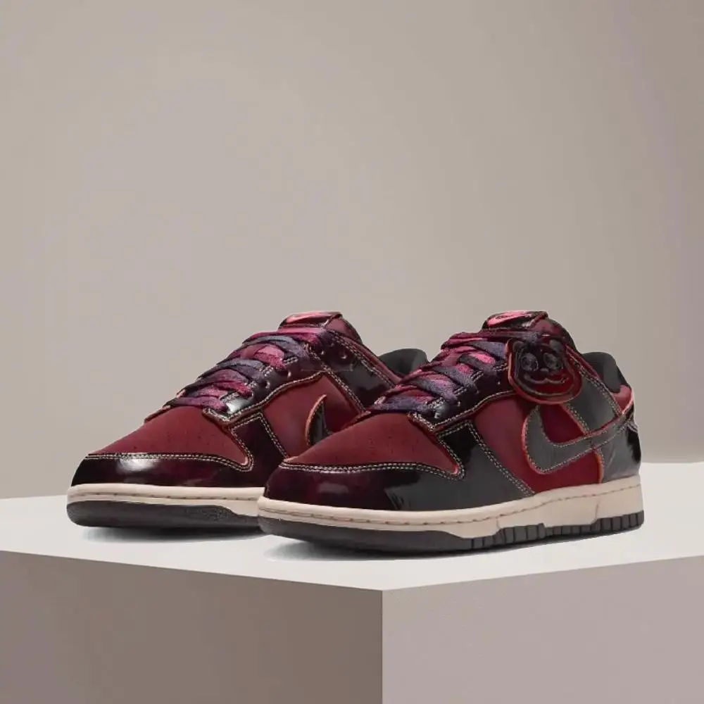 

Кроссовки Nike Dunk Low Burgundy, нескользящие, прочные, в ретро-стиле, низкие, унисекс, модель HQ1965-600
