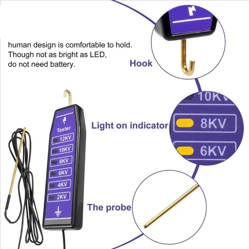 27RB المحمولة سياج كهربائي جهاز قياس الجهد الكهربائي مع 6 مؤشر ضوء الدقة كاشف جهد للأسوار الزراعية
