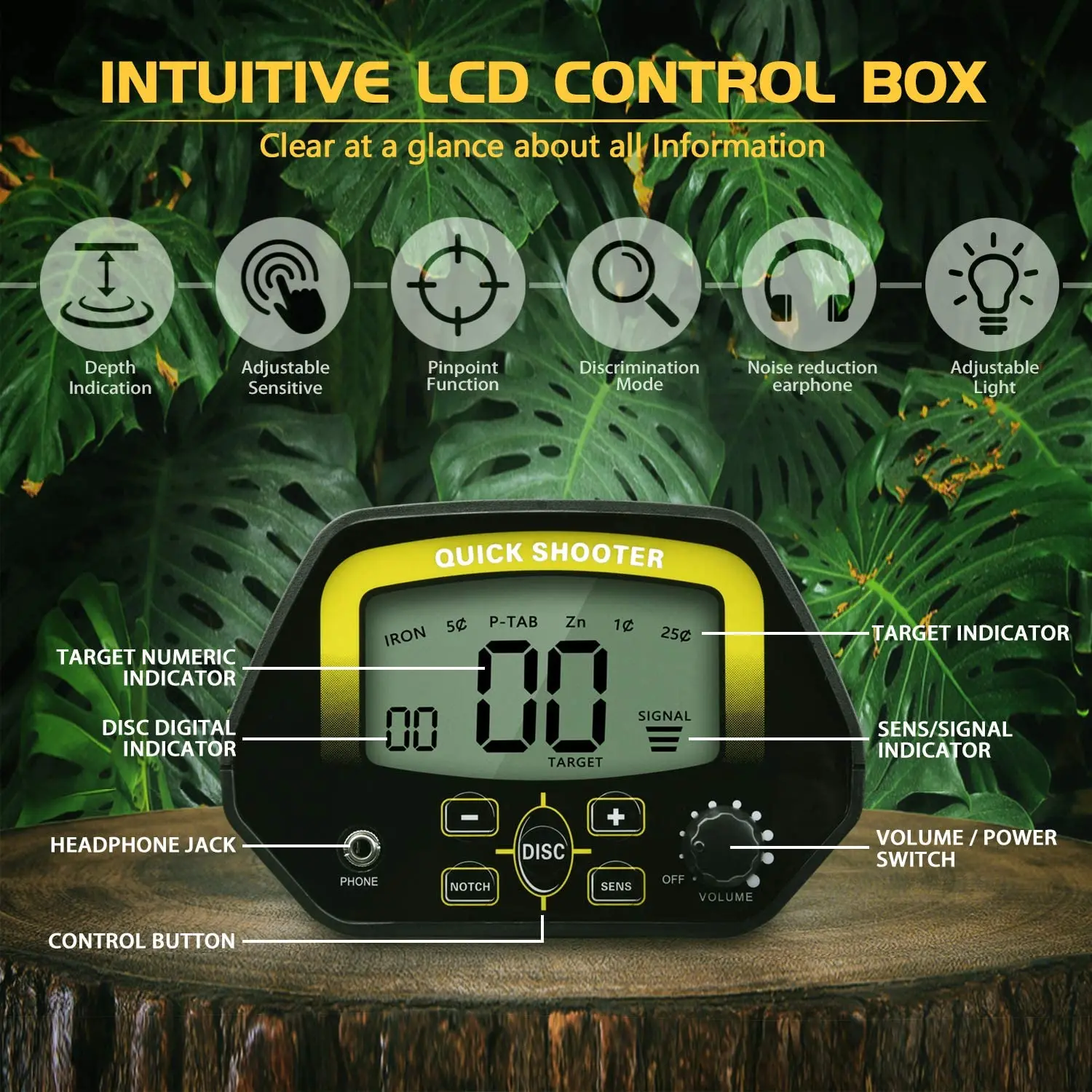 Large LCD Screen Portable Underground Metal Detector High Sensitivity Gold Treasure Hunter MD-3030
