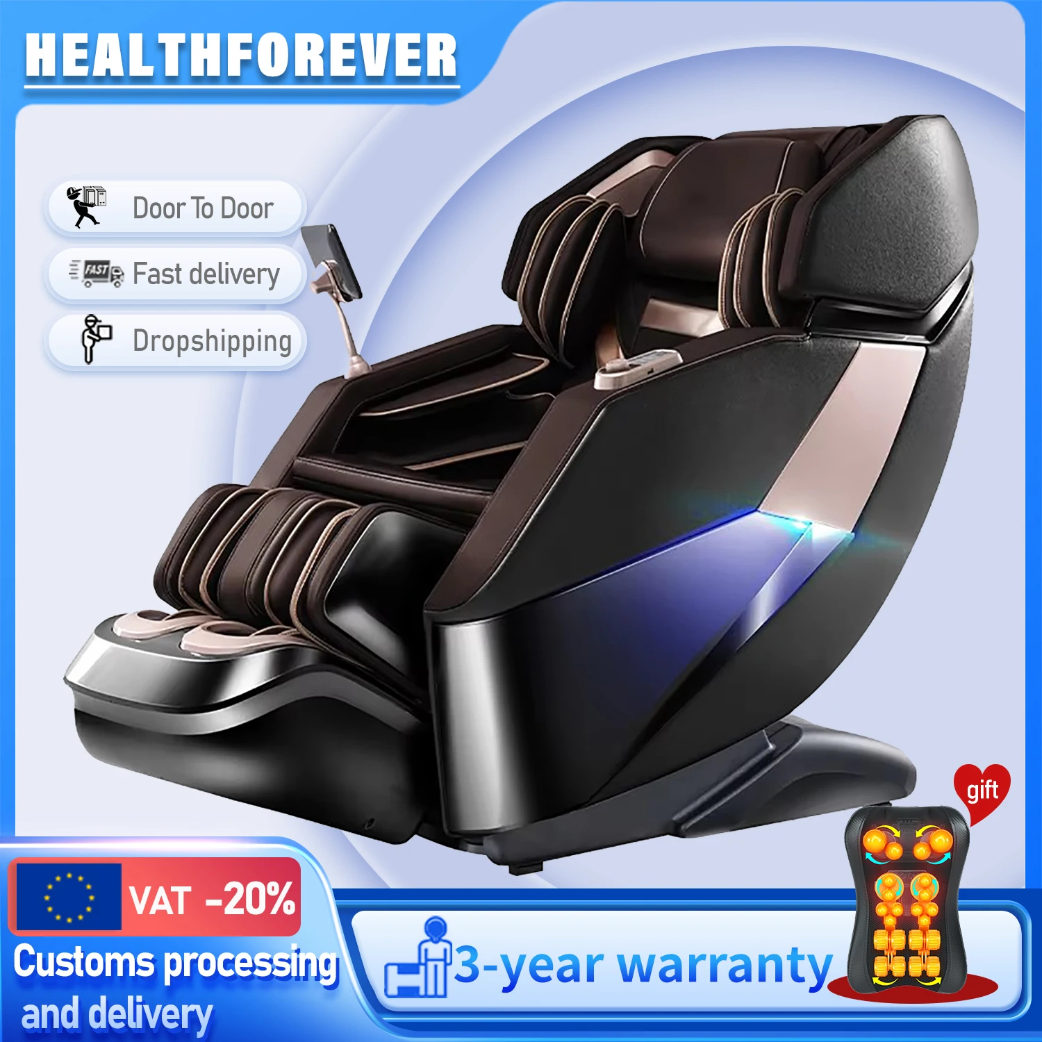 

2025 New Model massage chair zero gravity SL-Track & AI Voice Control Heating Full Body AirBag Office chair3 year warranty
