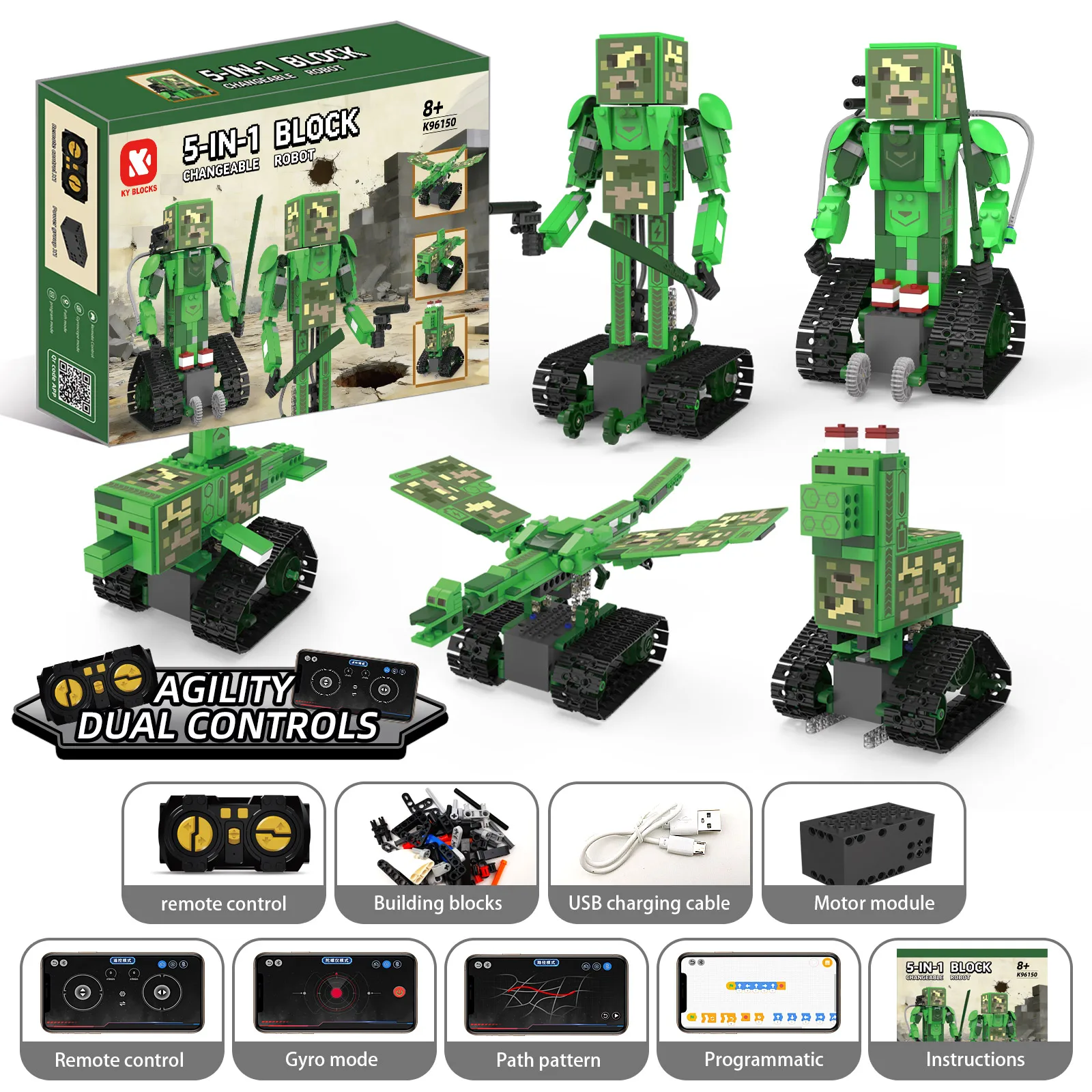 RCロボット組み立てキット。アプリとRCロボット、サメ、空飛 - Stem Robot Building Kit Coding のレビューと価格