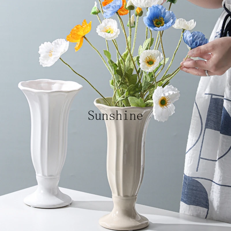 

Cream Warm Ceramic Flower Decorative Vase