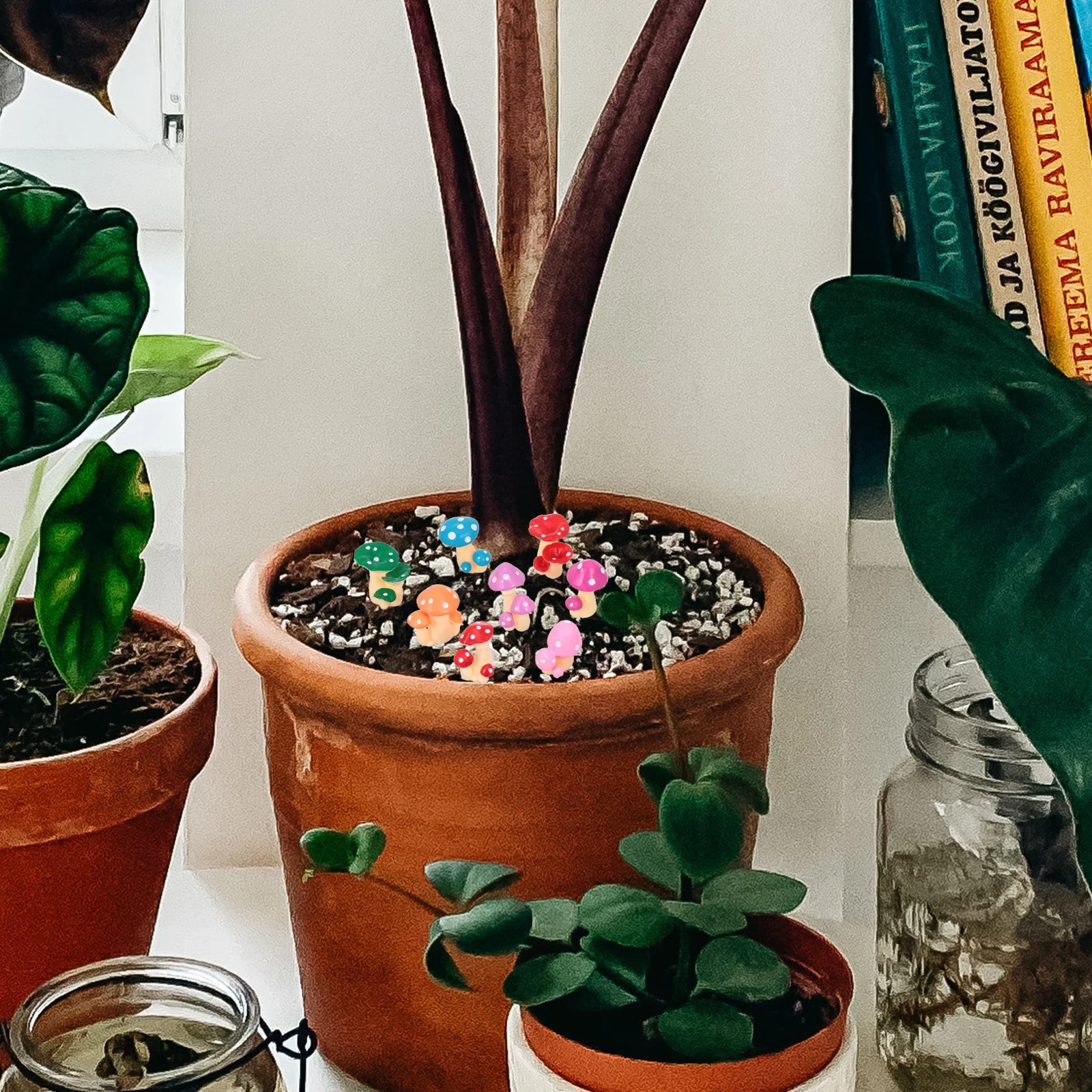 

8Pcs Colorful Resin Mushroom Miniature Fairy Garden Decor Micro Landscape Ornaments Realistic Lifelike DIY House Plant